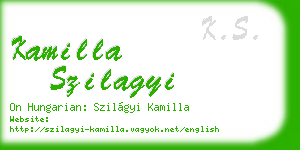 kamilla szilagyi business card